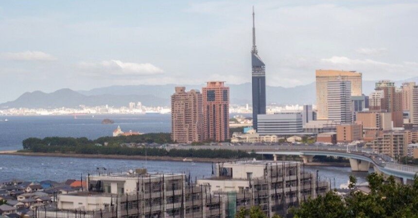 후쿠오카 시내와 후쿠오카타워 전경